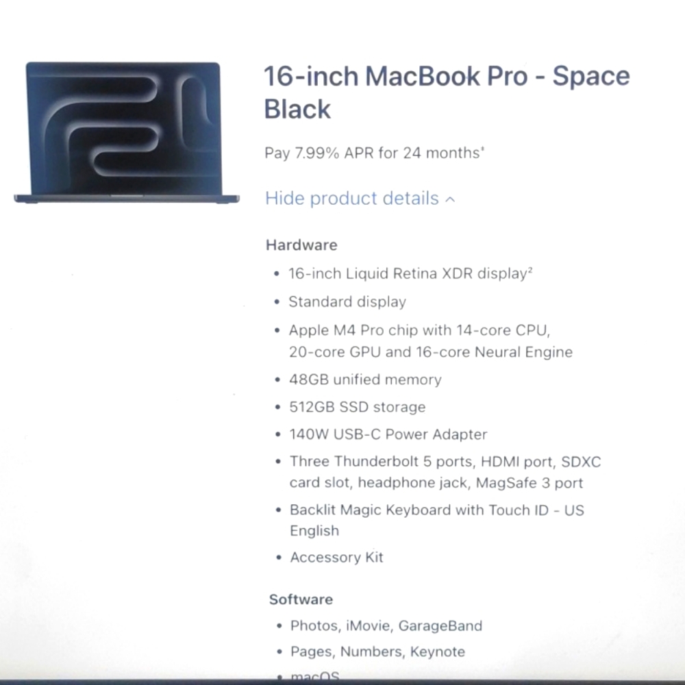 brand new Macbook pro M4 16 inches